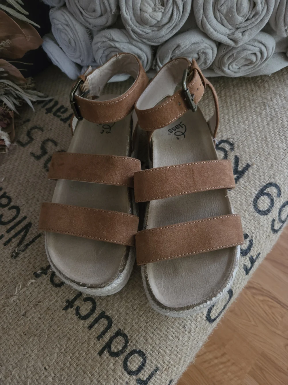 art class Tan Suede Ankle-Strap Sandals